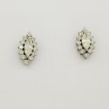 14K White Gold Diamond Earrings