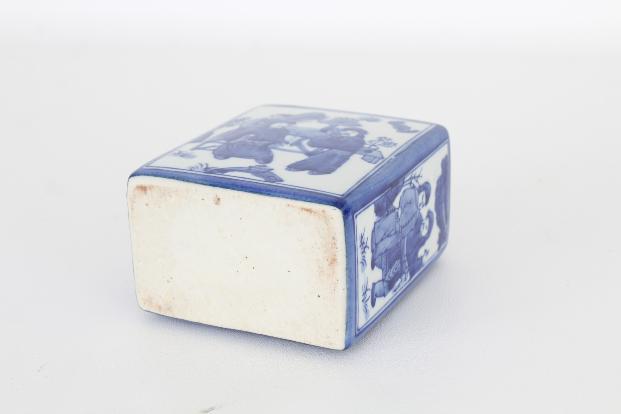 Chinese Blue/White Glazed Porcelain Tea Caddy - Image 4 of 5