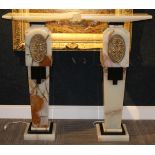 After Chiparus, Pair of Bronze/Onyx Pedestals