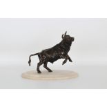 19th C. Bronze Sculpture of a Rearing Bull