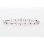 14K Gold Ruby & Diamond Bracelet