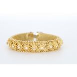 Heavy 18K Gold Wooven Bracelet w/ Accent Diamonds