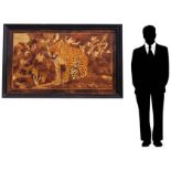 Monumental French Marquetry Jaguar Panel