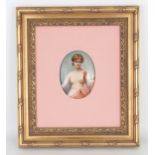 European Porcelain Painted Nude Woman