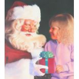 Ed Little (B. 1957) "Christmas w/ Santa" Original
