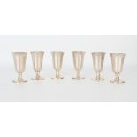 (6) Sterling Silver Fluted Cordial Cups