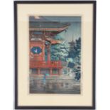 Framed Japanese Woodblock, Signed