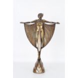 Signed, Silvered Bronze Art Deco Figure