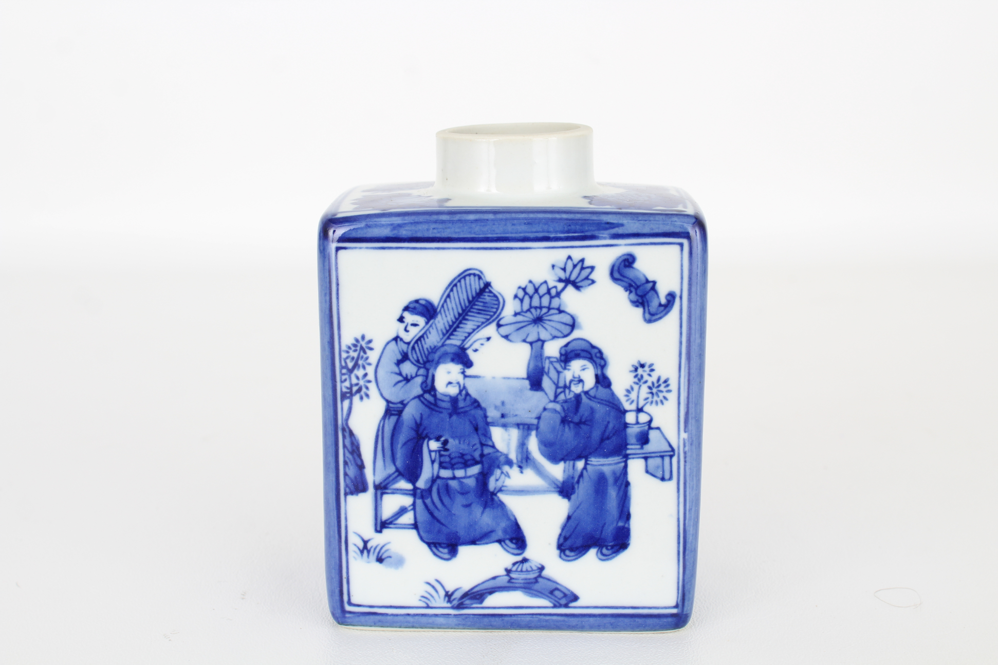 Chinese Blue/White Glazed Porcelain Tea Caddy - Image 3 of 5