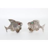 (2) Silver Fish Form Salt & Pepper Shakers