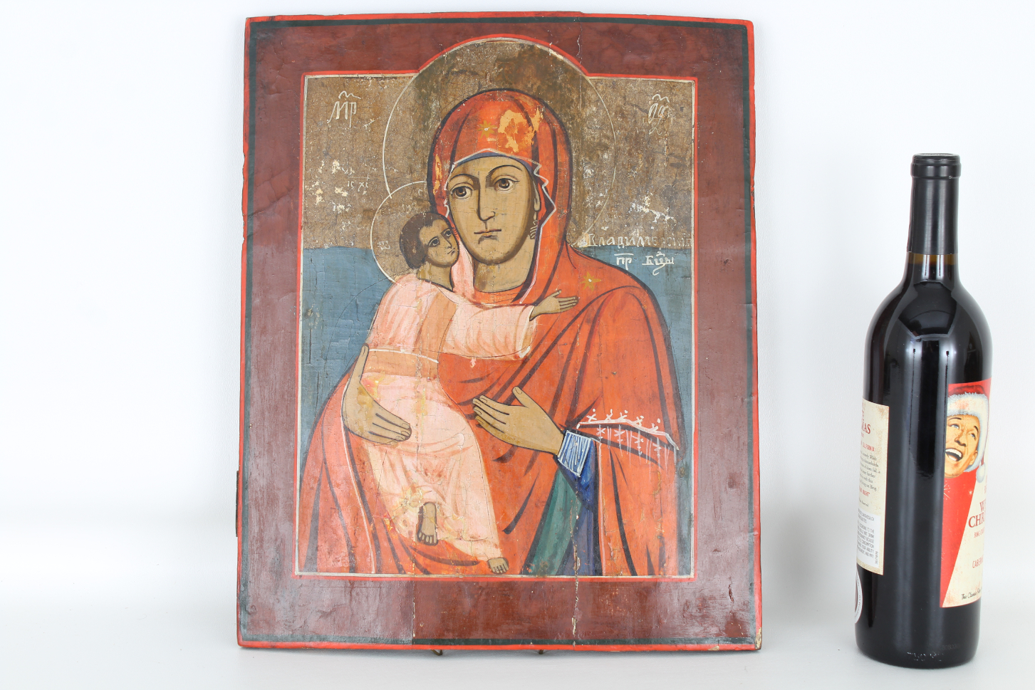 19th C. Russian Icon, Virgin and Christ - Image 2 of 3