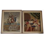 (2) Antique Russian Framed Tapestries