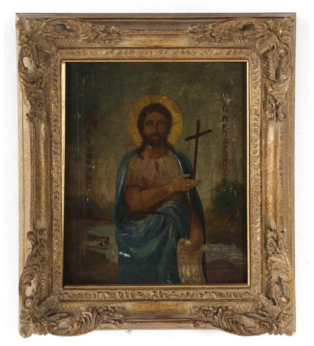 19th C. Greek Icon of St. John the Baptist