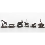 (6) Franklin Mint Bronze Animal Figures