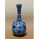 Chinese Blue and White Bottle Vase, Qianlong Mark