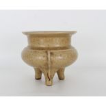 Chinese Song Dynasty Yellow Glazed Tripod Censer