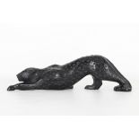 Large Black Lalique Zeila Panther, Original Box