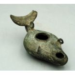 Roman Bronze Oil Lamp, ca. 1st - 3rd C. AD