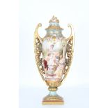 Antique Royal Vienna Twin Handled Porcelain Urn