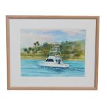 Large Florida Watercolor Signed Schular