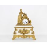 Antique Gilt Bronze French Mantel Clock