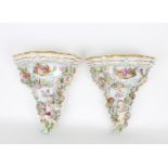 Pair of Figural Dresden Porcelain Wall Sconces