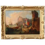 Italian Old Master Painting, Figures near Coast