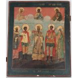 18th C. Russian Icon, Selected Saints