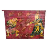 Large Antique Southeast Asian Hand Painted Door