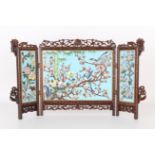 Chinese Cloisonne 3-Panel Table Screen