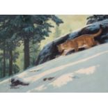 Shannon Stirnweis (B. 1931) "Mountain Lion" Oil