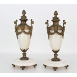 Pair of French Marble Cassolet