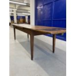 A good 19th cent. French cherry wood extending farmhouse dining table, with drawers to either