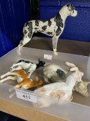 20th cent. Ceramics: Animal figures, Beswick Guernsey Calf 1249A, another 1249 series, Friesian or