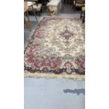 Carpets & Rugs: Early 20th cent. Turkey carpet, beige ground with reds, blues, and green floral