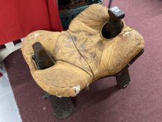 World War One: Camel Corps saddle formerly the property of Colonel C. V. Bulstrode DSO, RAMC,