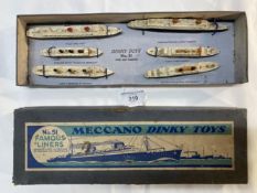 Toys: Meccano Dinky Toys, No. 51 Famous Liners, boxed collection of six, including Norddeutscher-