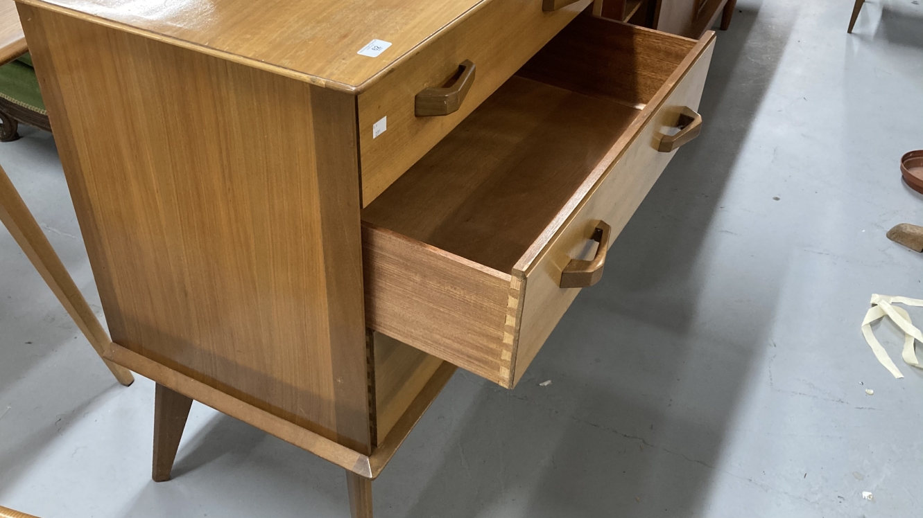 Post-war design Scandinavian style teak chest of three graduated drawers. - Image 2 of 3