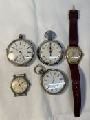 Watches: Late 19th/early 20th cent. Waltham silver pocket watch, 19th cent. pocket watch marked .