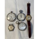 Watches: Late 19th/early 20th cent. Waltham silver pocket watch, 19th cent. pocket watch marked .