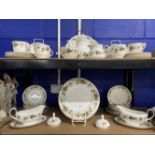 20th cent. Ceramics: Royal Doulton Larchmont tea and dinner ware, dinner plates x 10, dessert plates