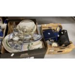 20th cent. Ceramics & Metalware: Copeland, Spode, Royal Doulton plates and bowls, white metal