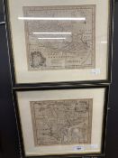 Maps: 18th cent. Two small County Maps by Emanuel Bowen, Devon divided into hundreds, and Berkshire,