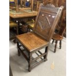 18th cent. Oak wainscot style peg jointed chair.