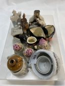 19th cent. Ceramics: Staffordshire transfer ware miniature chamber pot 'a present for my dear
