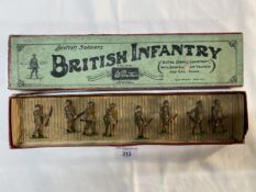 Military Toys: W. Britain, British Infantry in active service equipment with shrapnel proof