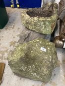 Rural Antiques: Ex-Manor Farm, Avebury garden stoneware, semi circular trough plus two dressed stone