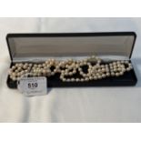 Jewellery: Opera length row of cultured pearls. One hundred and fifty uniform cultured pearls.
