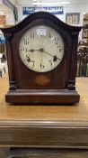 Clocks: American treen cased chiming mantel clock, maker W. Gilbert, Connecticut, USA.