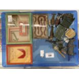 Toys & Pastimes: Early 20th cent. Diecast soldiers, animals and farming, all playworn, plus three